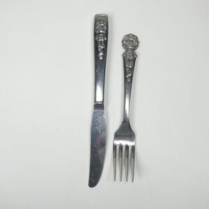 Strawberry Shortcake Child’s Knife & Fork Flatware Stainless Oneida 1982 Vintage